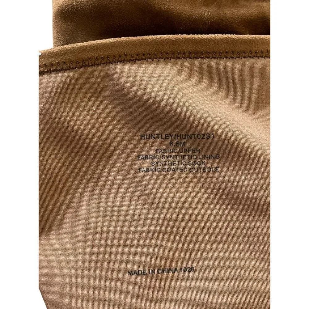 Steve Madden Tan Faux Suede Knee-High Boots 6.5M Pointed Toe Block Heel Side Zip